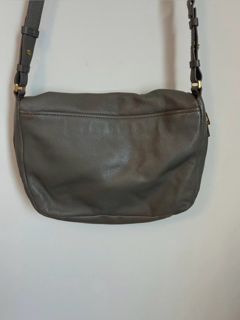 Fossil Gray Leather Crossbody Bag - Picture 12 of 16